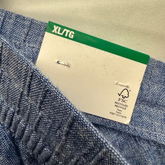 Frank & Oak Linen Blend Shorts Blue - Picture 8 of 10